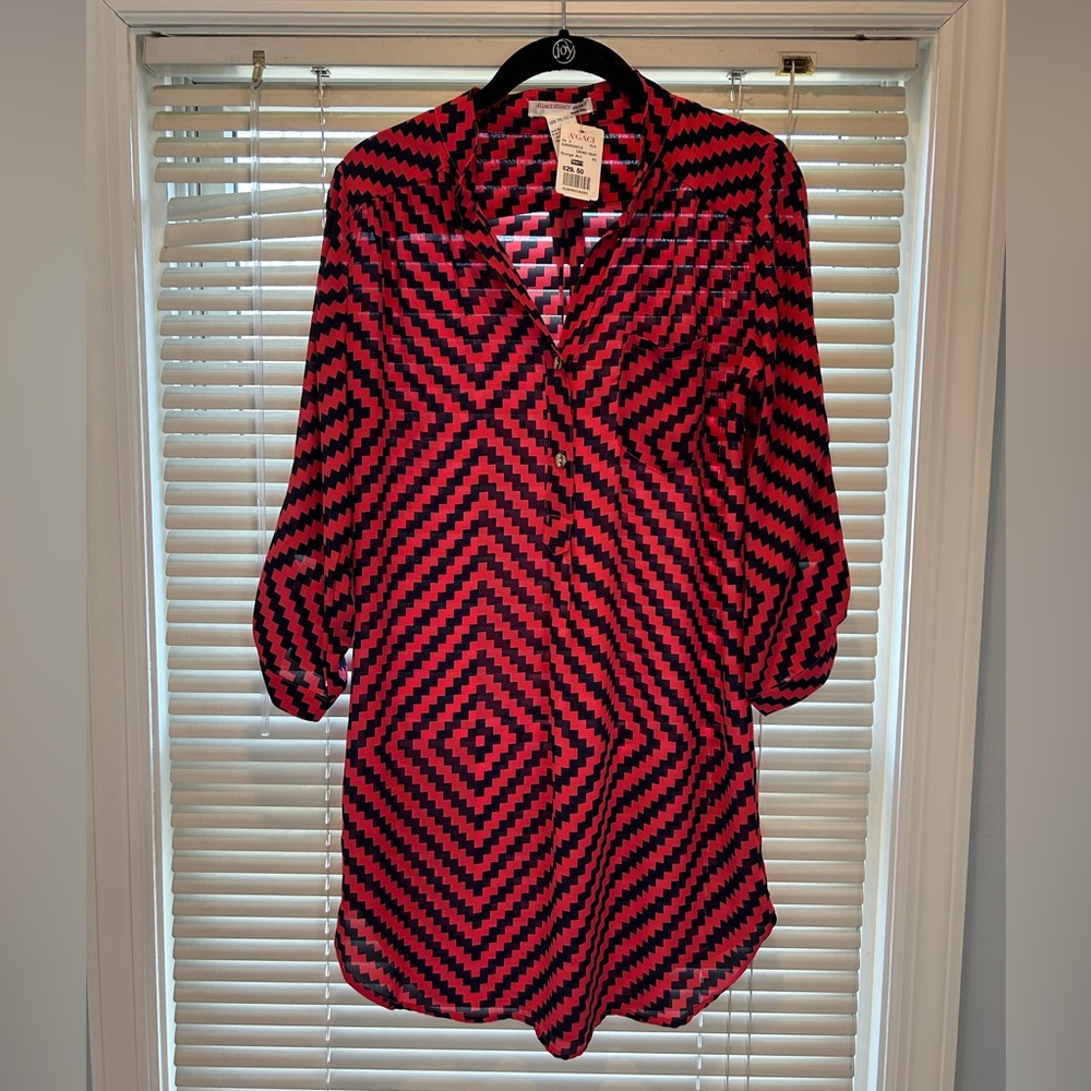 NWT Pink and Blue Chiffon Dress